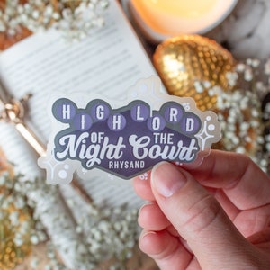 Rhysand High Lord of the Night Court ACOTAR Waterproof Sticker | ACOMAF Sticker | Bookish Sticker | Book Gift | 3&quot;x1.8&quot;