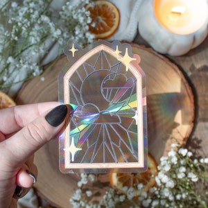 Stain Glass Window Inspired Suncatcher Window Sticker | Fantasy Rainbow Maker Decal | Mystical Window Sticker | Fantasy Magic Window | 4"