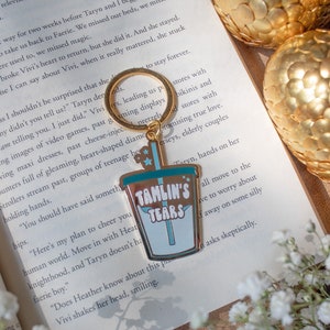 Tamlin&#39;s Tears Tumbler Hard Enamel Keychain | ACOTAR | ACOMAF Key Ring | SJM Spring Court Night Court Bag Charm | Officially Licensed