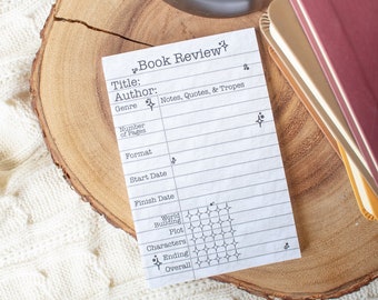 Mini Book Review Notepad | 4"x6" | Bullet Journal Pages | Bookish Gift | Book Lover Notepad | Reader Stationery