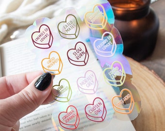 Book Trope Heart Suncatcher Window Sticker | Bookish Rainbow Maker Decal | Mystical Window Sticker | Fantasy Magic Window | 4x3