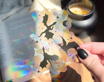 Dragon Magic Suncatcher Window Sticker | Fantasy Rainbow Maker Decal | Mystical Window Sticker | Fantasy Magic Window | 4"x3.2"