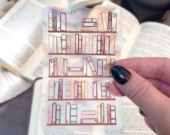 Cozy Bookshelf Suncatcher Window Sticker | Floral Book Rainbow Maker Decal | Mystical Window Sticker | Fantasy Magic Window | 4x2.6