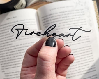 Fireheart Throne Of Glass Waterproof Sticker | Script | TOG Bookish Sticker | Reader Kindle Water Bottle Sticker | Book Worm Gifts | 1"x4"