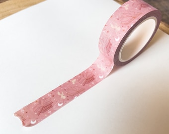 Book Dragon Washi Tape | 15mm Wide by 10m long | Pink and Orange Bookish Merch | Reader Stationery | Book Lover Gift | Book Journal Supplies
