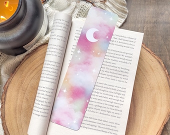 Rainbow Celestial Bookmark  | Galaxy Bookish Aesthetic | Fantasy Book Worm Gifts | Reader Present | 2"x8" Rounded Corners | Book Lover Merch