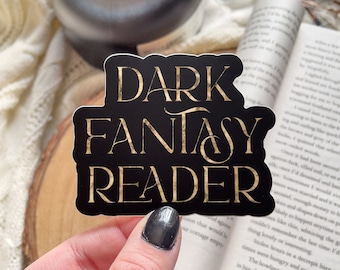Dark Fantasy Reader | Book Reading Sticker | Waterproof Sticker | Bookish Laptop Water Bottle Sticker | Reader Sticker | 3x2.4