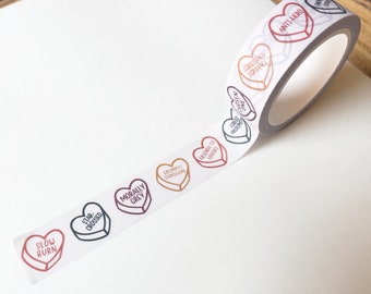 Book Trope Conversation Heart Washi Tape | 15mm Wide by 10m long | Bookish Stationery | Book Lover Gift | Reader Merch