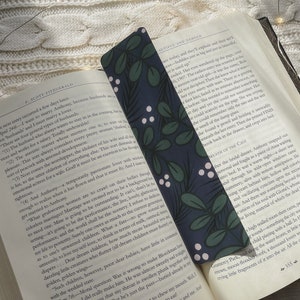Dark Leaves Bookmark  | Bookish Aesthetic | Book Worm Gifts | Reader Present | 2"x8" Rounded Corners | Nature Bookmark