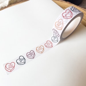 Book Trope Conversation Heart Washi Tape | 15mm Wide by 10m long | Bookish Stationery | Book Lover Gift | Reader Merch