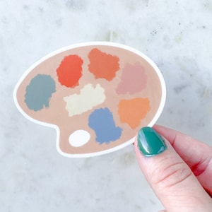 Paint Pallet Waterproof Sticker | Painters Laptop and Water Bottle Sticker | Painting Sticker | Artist Sticker | Art Sticker | 3&quot; x 2.36&quot;