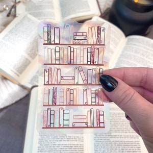 Cozy Bookshelf Suncatcher Window Sticker | Floral Book Rainbow Maker Decal | Mystical Window Sticker | Fantasy Magic Window | 4"x2.6"