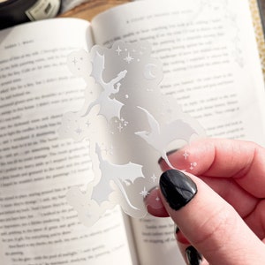 Celestial Dragons Sticker | White | Fantasy Reader Waterproof Sticker | Bookish Kindle Water Bottle Sticker | Reader Sticker | 3x2.4