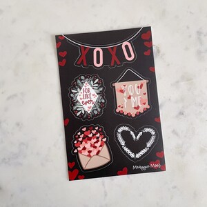 Hoja de pegatinas XOXO / Pegatinas impermeables para portátiles y botellas de agua / Pegatinas para parejas / Regalos para parejas / Pegatinas de amor / 6"x4"