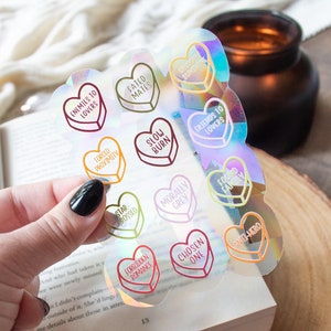 Book Trope Heart Suncatcher Window Sticker | Bookish Rainbow Maker Decal | Mystical Window Sticker | Fantasy Magic Window | 4"x3"