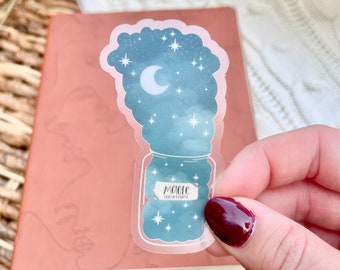 Magic Jar Waterproof Sticker | Celestial Magic Laptop and Water Bottle Sticker | Fantasy Sticker | 3"x1.7"