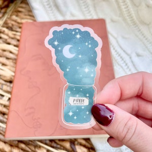 Magic Jar Waterproof Sticker | Celestial Magic Laptop and Water Bottle Sticker | Fantasy Sticker | 3&quot;x1.7&quot;