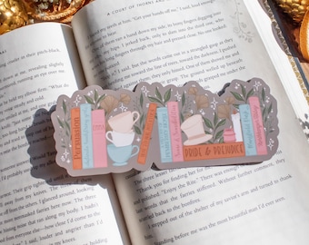 Jane Austen Bookshelf Die-Cut Bookmark | Classic Bookish Merch for Readers and Book Lovers