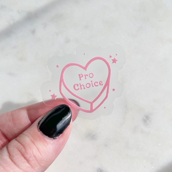 Pro Choice Conversation Heart Sticker | Pro Women Sticker | Abortion Reproductive Rights | Waterproof Laptop Sticker | Pink |