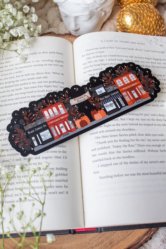 Spooky Street Village Bookmark: Halloween Bookish Merch