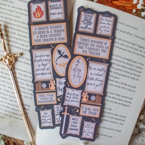 Fourth Wing Bookmark | Quote Wall Die-Cut Page Marker for Fantasy Readers image 4