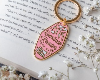 Romance Reader Metal Keychain for Romance Readers and Book Lovers