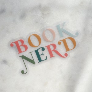 Book Nerd Waterproof Sticker | Bookish Laptop and Water Bottle Sticker | Book Worm Sticker | 3" x 1.6"