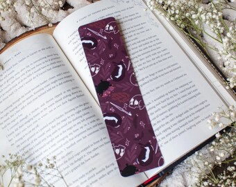 Maroon Fantasy Bookmark: Book Lover Gift (2"x8")
