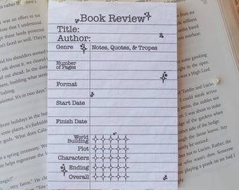 Book Review Post-it® Notepad for Readers and Book Lovers 4"x6" | Type Writer