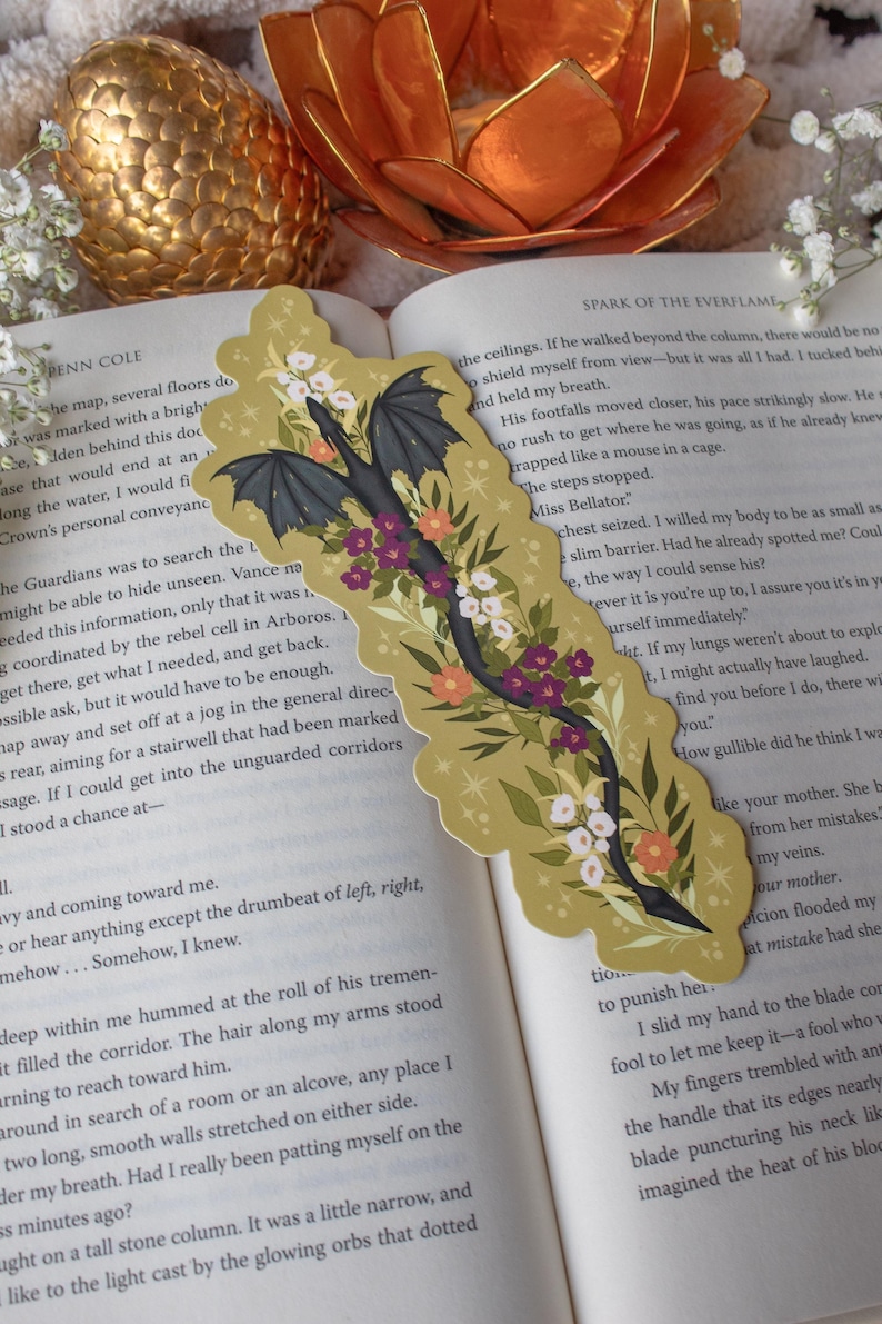 Fantasy Wyvern Die-Cut Bookmark for Romantasy Readers and Book Lovers image 4