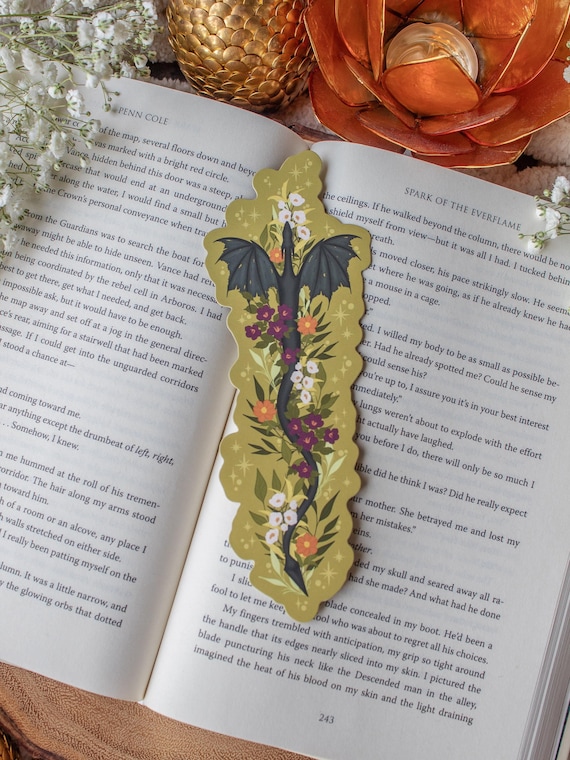 Fantasy Wyvern Die-Cut Bookmark for Romantasy Readers and Book Lovers