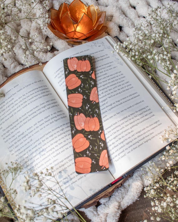 Magical Pumpkin Patch Bookmark  | Spooky Bookish Aesthetic | Book Worm Gifts | Reader Present | 2"x8" Rounded Corners | Book Lover Merch