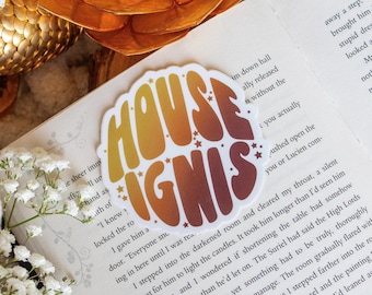 Sticker Académie du zodiaque | Décalcomanie en vinyle imperméable House Ignis pour les lecteurs de fantasy