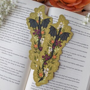 Fantasy Wyvern Die-Cut Bookmark for Romantasy Readers and Book Lovers image 2