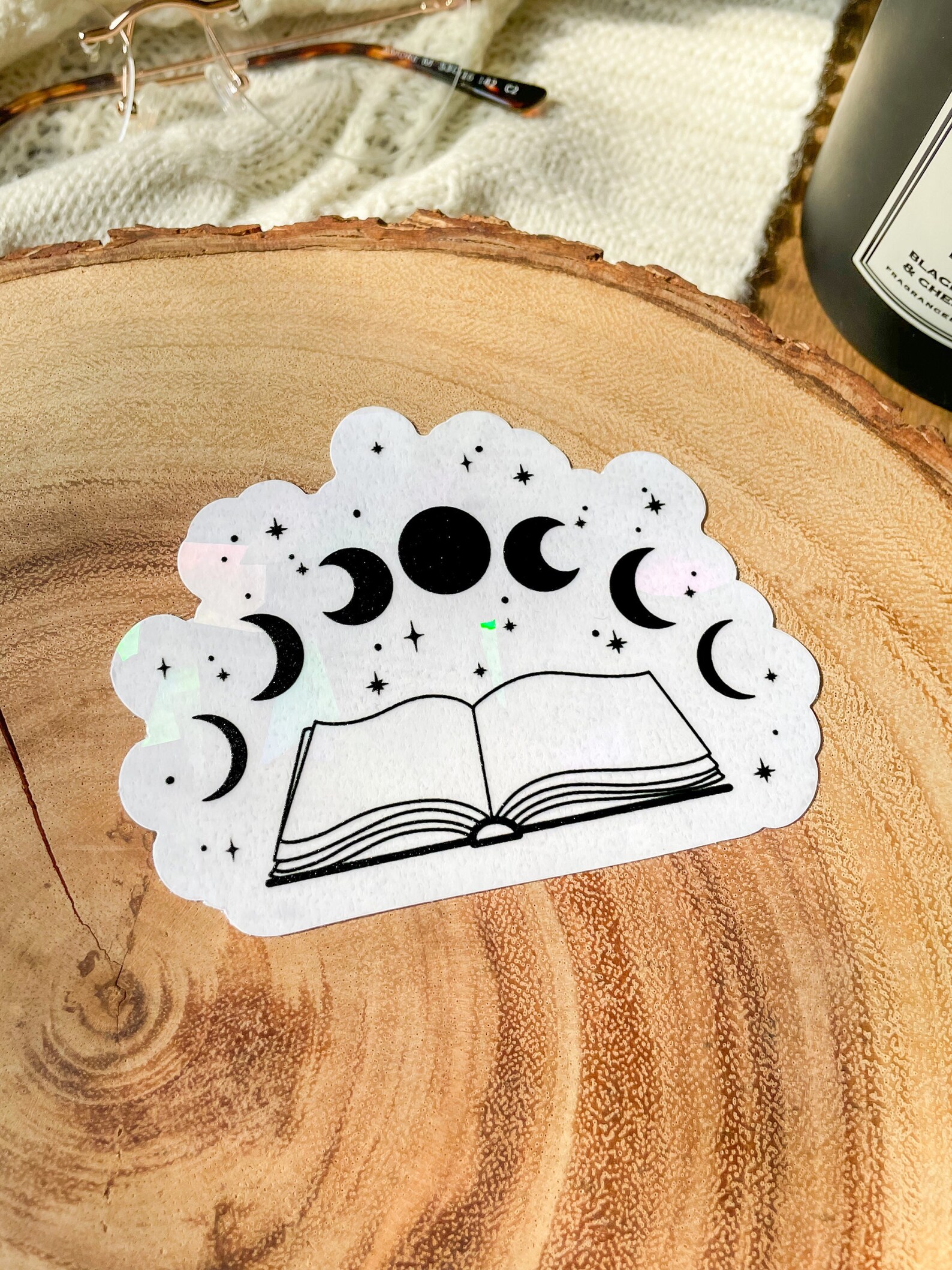 Celestial Book Suncatcher Window Sticker Bookish Rainbow Etsy