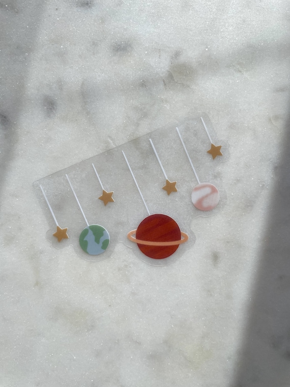 Space Strings Waterproof Sticker | Dishwasher Safe Laptop & Water Bottle Decal | STEM Sticker | Outer Space Planets Stars Sticker | 3"x1.9"