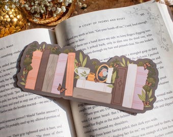 Light Academia Bookshelf Die-Cut Bookmark | Bookish Merch For Readers and Book Lovers