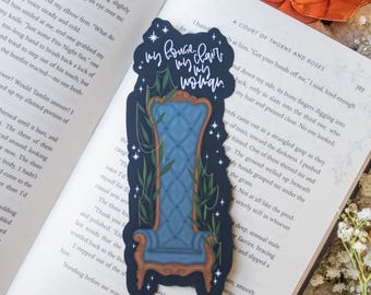 Marcapáginas troquelado del Trono de Xaden de Fourth Wing: Merchandising literario para lectores de fantasía