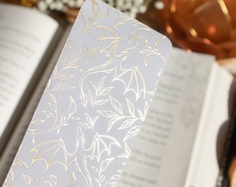 Gold Foil Floral Dragon Bookmark: Bookish Merch For Fantasy Readers