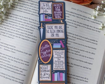ACOTAR Quote Wall Die-Cut Bookmark for Sarah J Maas Fans, Fantasy or Romantasy Readers and Book Lovers