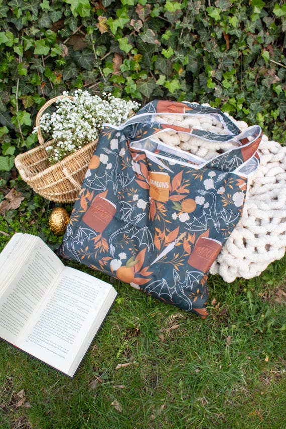 Dragons Grove Reusable Tote Bag: Foldable Bookish Grocery Bag
