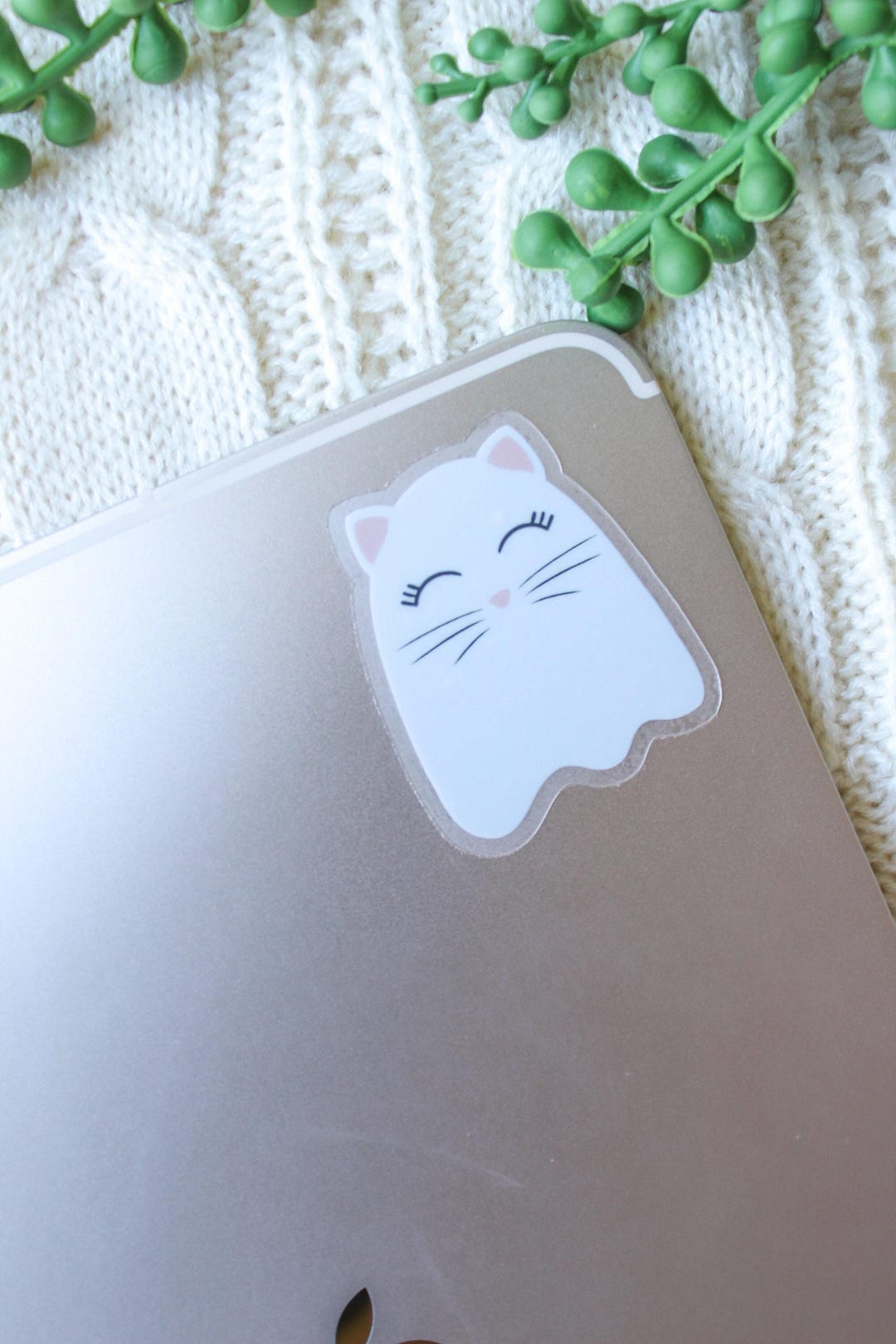 Ghost Kitty Spooky Waterproof Sticker | Cute Halloween Cat Sticker - Etsy