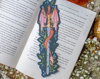 Marque-page découpé Dragon Sword Fantasy | Merchandising livresque pour les lecteurs et les amateurs de lecture