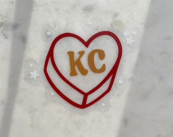 3" Kansas City Waterproof Sticker | KCMO Sports Laptop and Water Bottle Sticker | Red and Gold KC Sticker | KC Football Sticker |