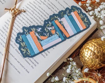 Fourth Wing Bookmark | Violet's Bookshelf Die-Cut Page Marker for Fantasy Readers