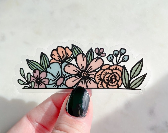 Pastel Floral Border Sticker Spring Aesthetic Flowers - Etsy