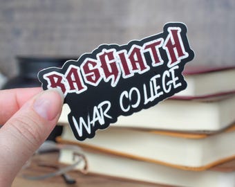 Pegatina de la Cuarta Ala Basgiath War College / Con licencia oficial / Pegatina de vinilo impermeable Bookish / Lector de fantasía / Regalo amante del libro / 3x1.7