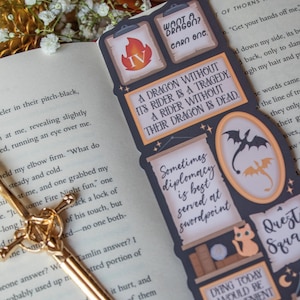 Fourth Wing Bookmark | Quote Wall Die-Cut Page Marker for Fantasy Readers image 6
