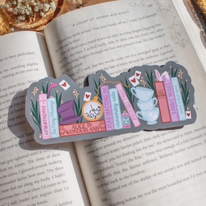 Wonderland Bookshelf Die-Cut Bookmark | Alice in Wonderland Merch for Fantasy and Book Lovers
