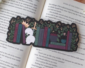 Dark Fantasy Bookshelf Die-Cut Bookmark For Fantasy or Romantasy Readers and Book Lovers